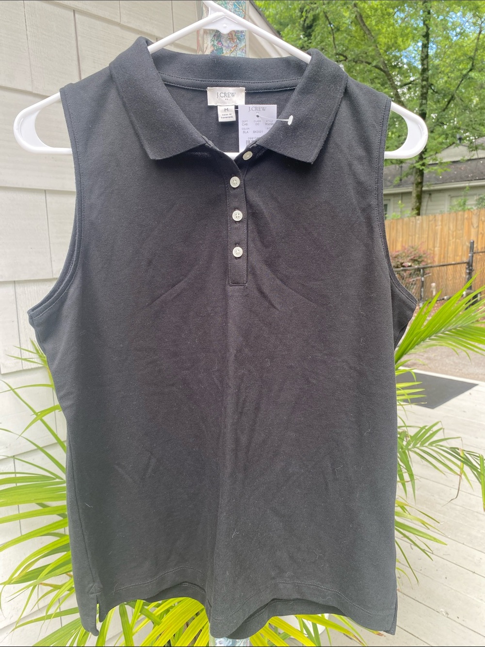 J. Crew Black Sleeveless Polo Tank